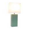 Lalia Home Lexington 21" Leather Base Modern Home Décor Bedside Table Lamp