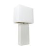 Lalia Home Lexington 21" Leather Base Modern Home Décor Bedside Table Lamp