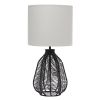 Lalia Home 21" Vintage Rattan Wicker Style Paper Rope Bedside Table Lamp