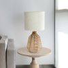 Lalia Home 21" Vintage Rattan Wicker Style Paper Rope Bedside Table Lamp