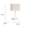 15.3" Tall Modern Rectangular Multi-Use 1 Light Bedside Table Desk Lamp