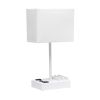 15.3" Tall Modern Rectangular Multi-Use 1 Light Bedside Table Desk Lamp