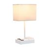 15.3" Tall Modern Rectangular Multi-Use 1 Light Bedside Table Desk Lamp