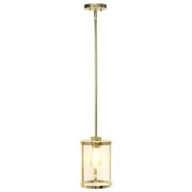 9.25"  1-Light Metal and Clear Cylindrical Glass Kitchen Foyer Hallway Bedroom (Option: GOLD)