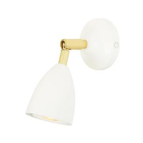 LAINIO SMALL VINTAGE BRASS WALL SPOTLIGHT (Option: PolishedBrass, Material: White)