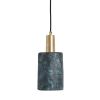 Senna Organic Ceramic Cylinder Pendant Light 4.7", Blue Earth