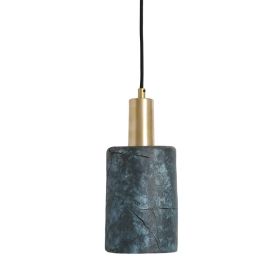 Senna Organic Ceramic Cylinder Pendant Light 4.7", Blue Earth (Option: BlueEarth, Material: SatinBrass)