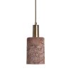 Senna Organic Ceramic Cylinder Pendant Light 4.7", Red Iron