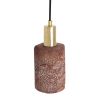 Senna Organic Ceramic Cylinder Pendant Light 4.7", Red Iron