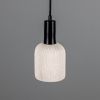 Osier Organic Ceramic Pendant Light 4.5", Matte White Striped