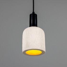 Osier Organic Ceramic Pendant Light 4.5", Matte White Striped (Option: MatteWhiteStriped, Material: MatteBlack)