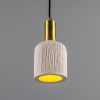 Osier Organic Ceramic Pendant Light 4.5", Matte White Striped