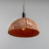 Kauri Organic Ceramic Dome Pendant Light 14.6", Red Iron