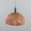 Kauri Organic Ceramic Dome Pendant Light 14.6", Red Iron