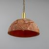 Kauri Organic Ceramic Dome Pendant Light 14.6", Red Iron