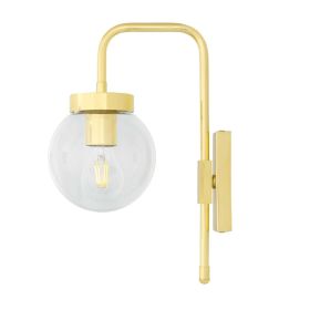 Auburn Modern Clear / Opal Glass Globe Wall Sconce 5.9" (Option: PolishedBrass, Material: ClearGlass)