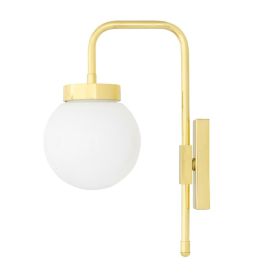 Auburn Modern Clear / Opal Glass Globe Wall Sconce 5.9" (Option: PolishedBrass, Material: OpalGlass)