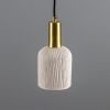 Osier Organic Ceramic Pendant Light 4.5", Matte White Striped