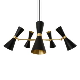 Cairo Mid Century Chandelier, Five Arm (Option: PolishedBrass, Material: MattBlack)