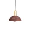 Kauri Organic Ceramic Dome Pendant Light 7.9", Red Iron