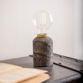 Bixa Table Lamp - Black Clay (Option: Antique brass)