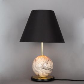 Byrd Marbled Table Lamp (Option: Antique Brass & Matt Black)