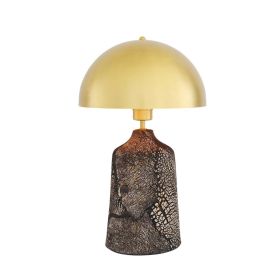 Cassia Table Lamp- Black Clay (Option: Antique Silver)