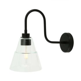 Kairi Glass Swan Neck Wall Sconce IP65 (Option: MattBlack, Material: ClearGlass)