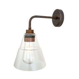 Kairi Modern Glass Bathroom Wall Sconce IP65 (Option: AntiqueBrass, Material: ClearGlass)