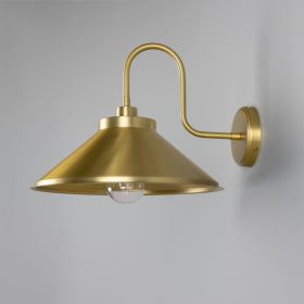 Nerissa Brass Swan Neck Wall Sconce IP65 (Option: SatinBrass, Material: ClearGlass)