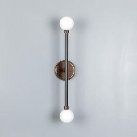 Monto Double Globe Slim Bathroom Wall Sconce 24" IP44 (Option: Hx61cm, Material: AntiqueBrass Frosted)