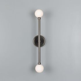 Monto Double Globe Slim Bathroom Wall Sconce 24" IP44 (Option: Hx61cm, Material: AntiqueSilver Frosted)