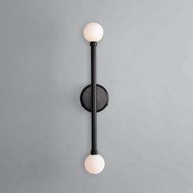 Monto Double Globe Slim Bathroom Wall Sconce 24" IP44 (Option: Hx61cm, Material: MatteBlack Frosted)