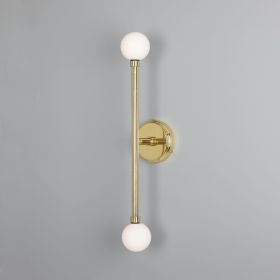 Monto Double Globe Slim Bathroom Wall Sconce 24" IP44 (Option: Hx61cm, Material: PolishedBrass Frosted)