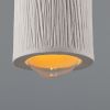 Osier Organic Ceramic Bathroom Pendant Light 4.5", Matte White Striped IP44