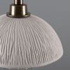 Kingii Ceramic Dome Bathroom Pendant Light 7.87", Matte White Striped IP44