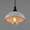 Kingii Ceramic Dome Bathroom Pendant Light 7.87", Matte White Striped IP44