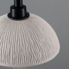 Kingii Ceramic Dome Bathroom Pendant Light 7.87", Matte White Striped IP44