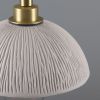 Kingii Ceramic Dome Bathroom Pendant Light 7.87", Matte White Striped IP44