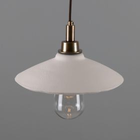 Pyrus Organic Ceramic Bathroom Pendant Light 11", Matte White Striped IP44 (Option: MatteWhiteStriped, Material: AntiqueBrass)