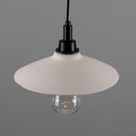 Pyrus Organic Ceramic Bathroom Pendant Light 11", Matte White Striped IP44 (Option: MatteWhiteStriped, Material: MatteBlack)