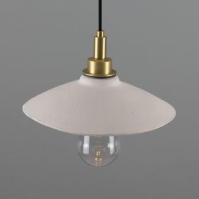 Pyrus Organic Ceramic Bathroom Pendant Light 11", Matte White Striped IP44 (Option: MatteWhiteStriped, Material: SatinBrass)