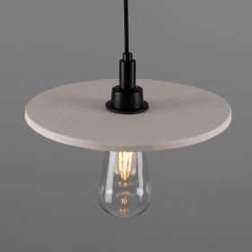 Bog Oak Organic Ceramic Disc Bathroom Pendant Light 11", Matte White Striped IP44 (Option: MatteWhiteStriped, Material: MatteBlack)