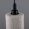 Senna Organic Ceramic Cylinder Bathroom Pendant Light 4.7", Matte White Striped IP44