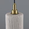 Senna Organic Ceramic Cylinder Bathroom Pendant Light 4.7", Matte White Striped IP44