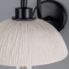 Kauri Organic Ceramic Dome Bathroom Wall Sconce, Matte White Striped IP44