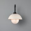 Kauri Organic Ceramic Dome Bathroom Wall Sconce, Matte White Striped IP44