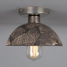 Kauri Organic Ceramic Dome Ceiling Light 7.9", Black Clay (Option: BlackClay, Material: AntiqueSilver)