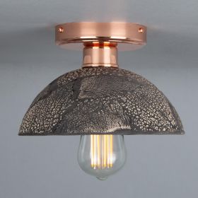 Kauri Organic Ceramic Dome Ceiling Light 7.9", Black Clay (Option: BlackClay, Material: PolishedCopper)