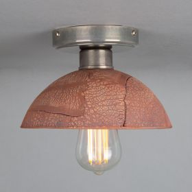 Kauri Organic Ceramic Dome Ceiling Light 7.9", Red Iron (Option: RedIron, Material: AntiqueSilver)